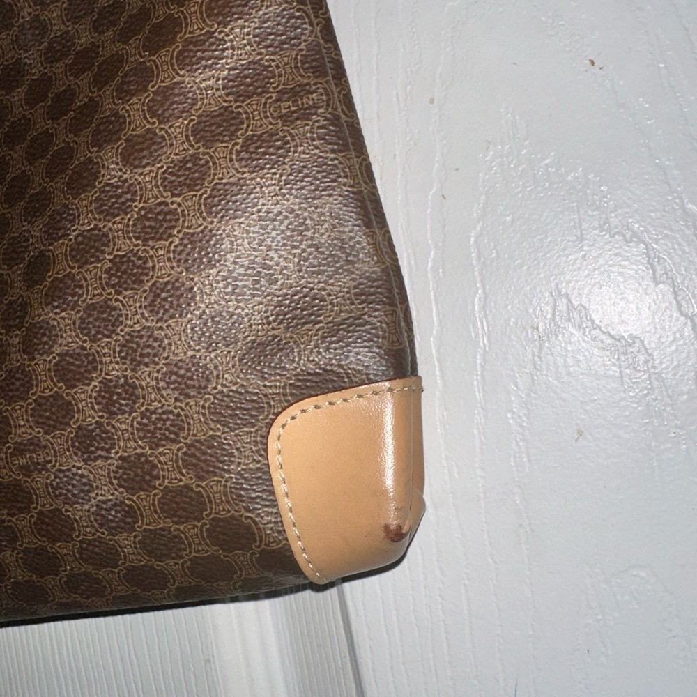 Celine Dark Brown Tote with Tan Accents - Picture 5 of 13